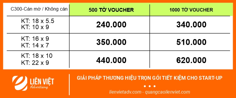 Bảng giá in Voucher Thủ Đức - Xưởng In Offset giá rẻ Liên Việt