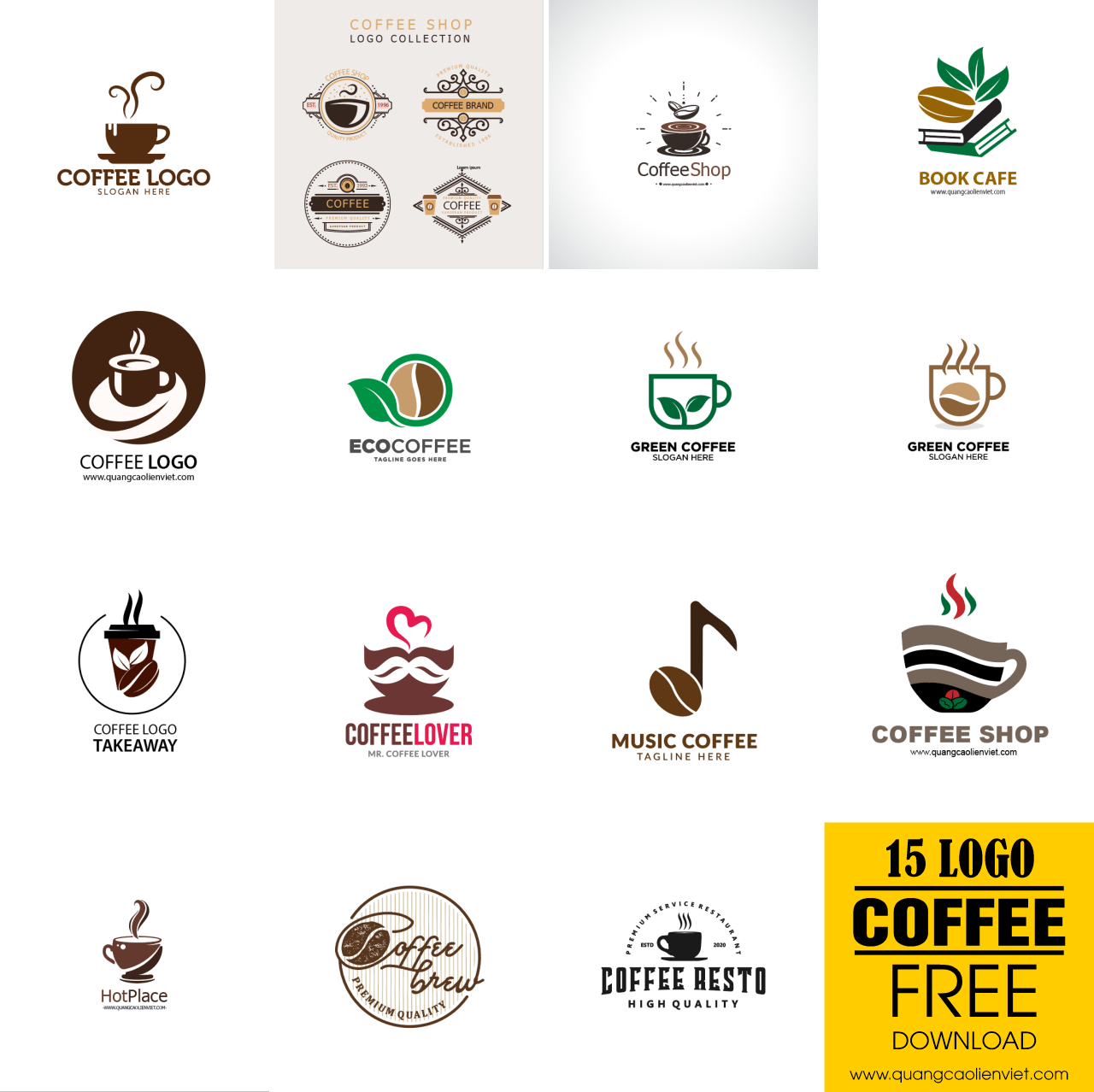 tải 15 mẫu logo cà phê đẹp miễn phí