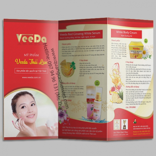 Thiết kế và in Brochure mỹ phẩm Veeda tại Biên Hòa