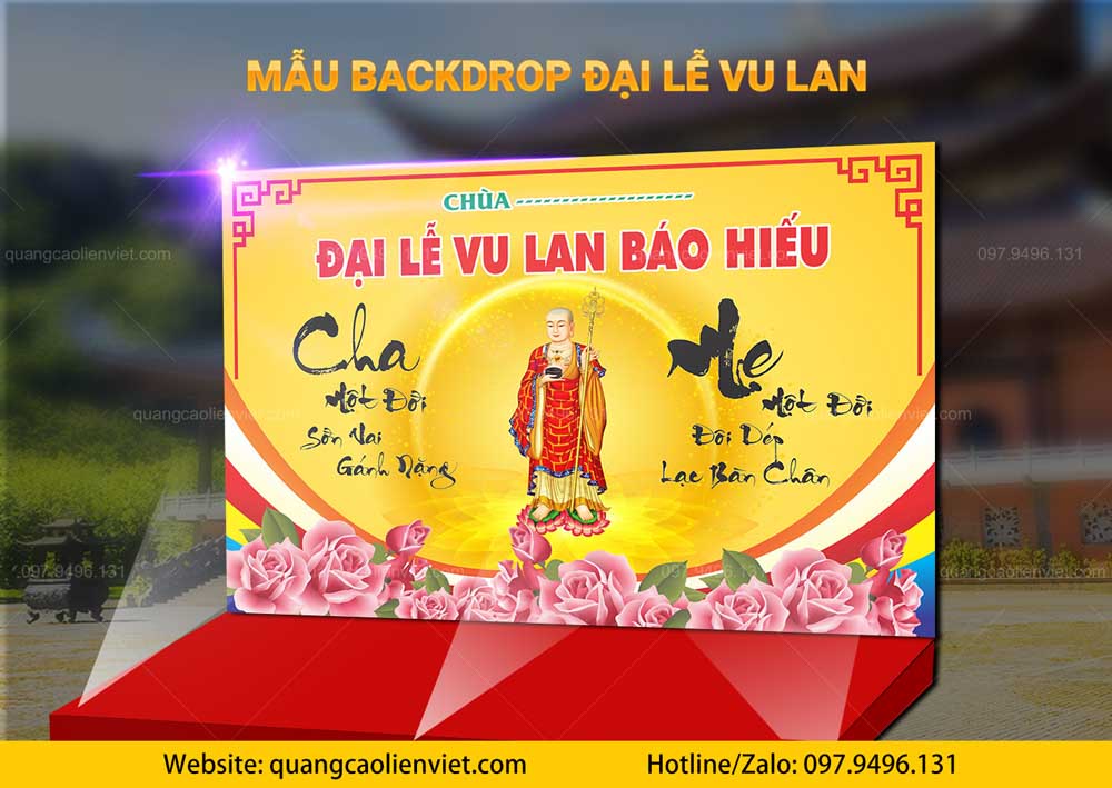 in backdrop đại lễ Vu Lan HCM